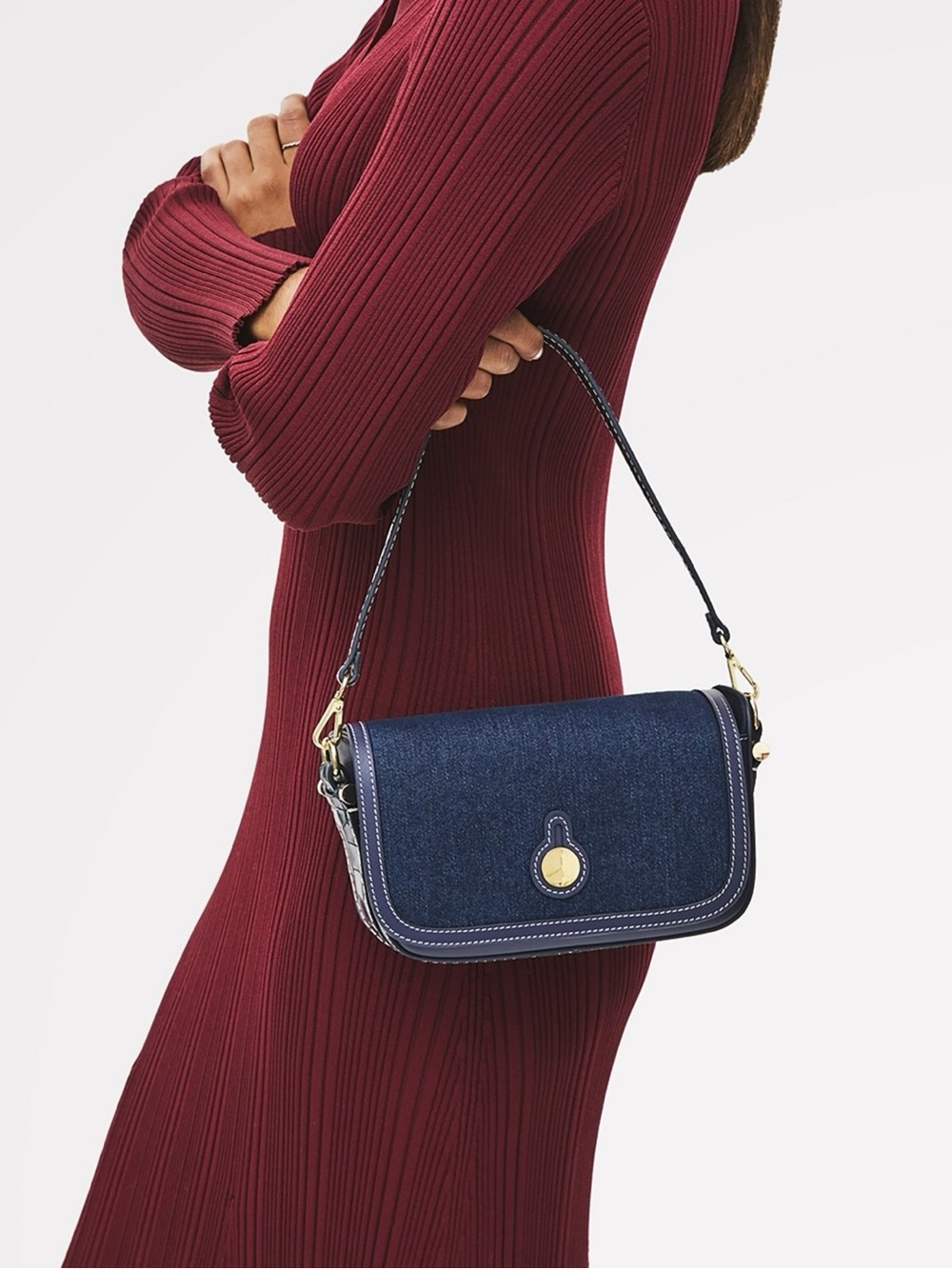 Radley London Bathurst Mews Denim Flap Over Crossbody Bag - Evenfall - Picture 2 of 6